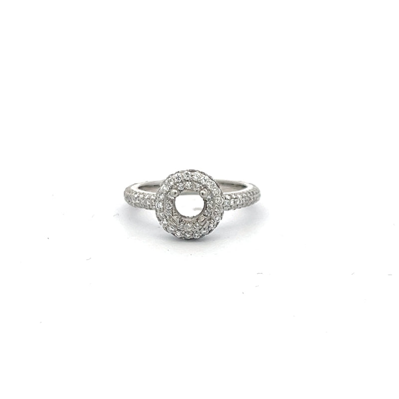 0.17 Carat Round Brilliant H I1 Diamond Platinum Semi Mount Ring