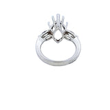 0.45 Carat Marquis Shape E SI1 Diamond 18 Karat White Gold Semi Mount Ring