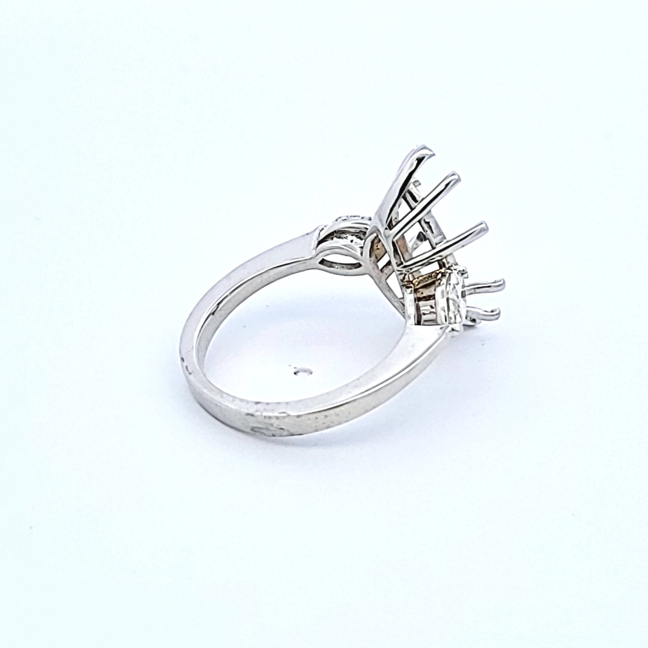 0.45 Carat Marquis Shape E SI1 Diamond 18 Karat White Gold Semi Mount Ring