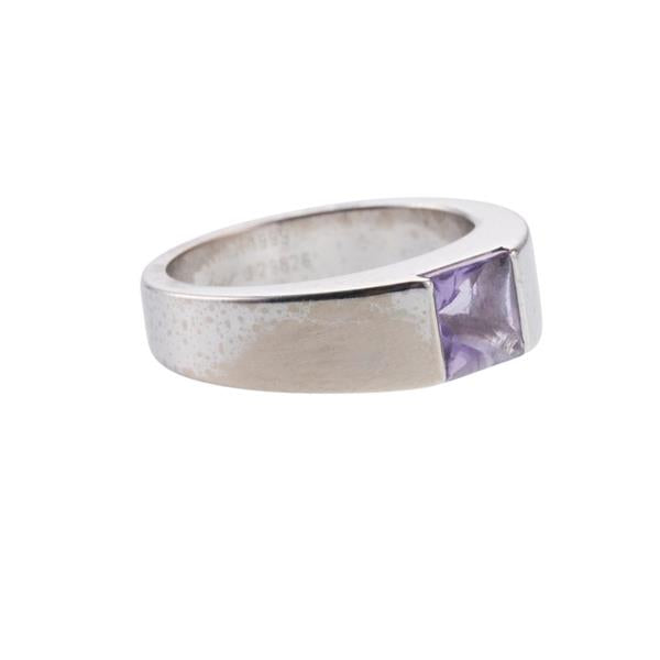 Cartier 0.80 Carat Amethysts 18 Karat White Gold Band Ring