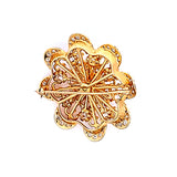 4.70 Carat Round Brilliant Diamond 18 Karat Yellow Gold Floral Pin