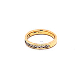 0.33 Carat Round Brilliant H SI1 Diamond 14 Karat Yellow Gold Band Ring