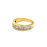 0.80 Carat Tapered Baguette Shape Diamond 18 Karat Yellow Gold Band Ring