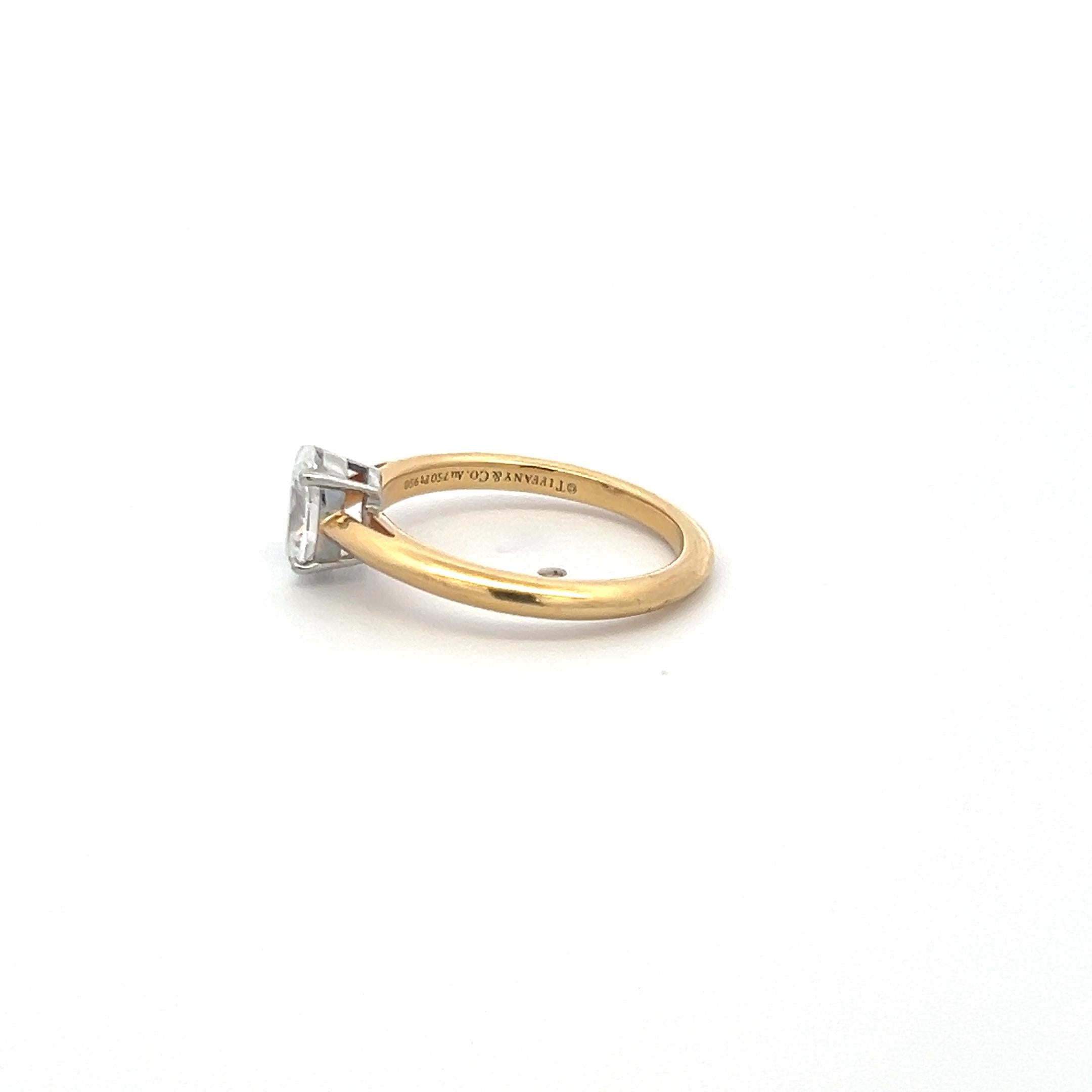 Tiffany & Co 0.72 Carat Oval Shape Diamond 18K Yellow Gold Engagement Ring
