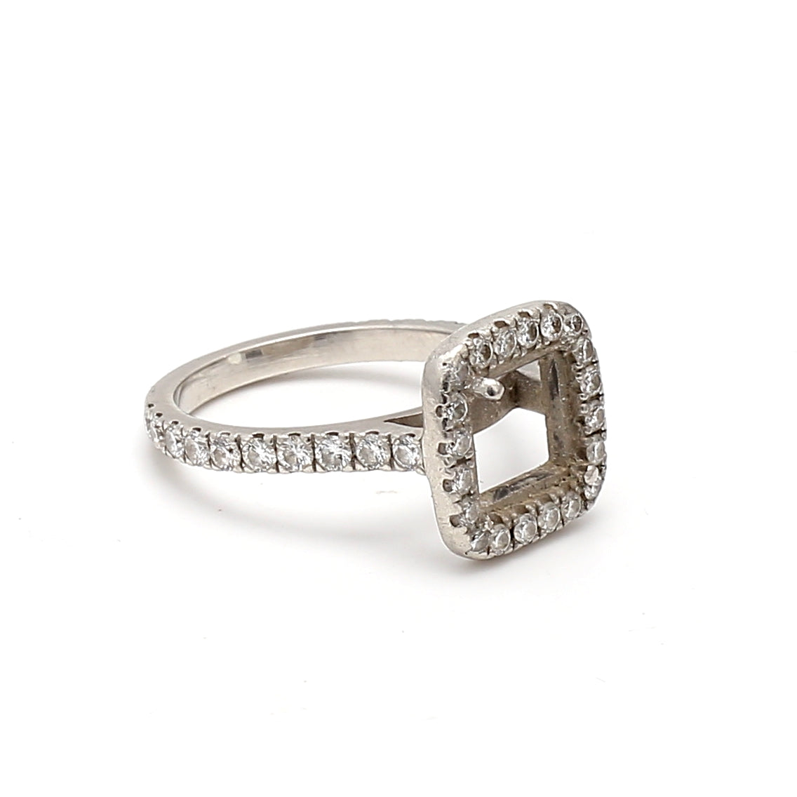 0.50 Carat Round Brilliant I SI1 Diamond Platinum Semi Mount Ring