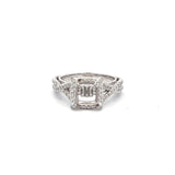 0.20 Carat Round Brilliant F SI1 Diamond 18 Karat White Gold Semi Mount Ring