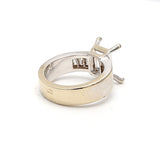 0.40 Carat Baguette Shape F VS1 Diamond 14 Karat White Gold Semi Mount Ring