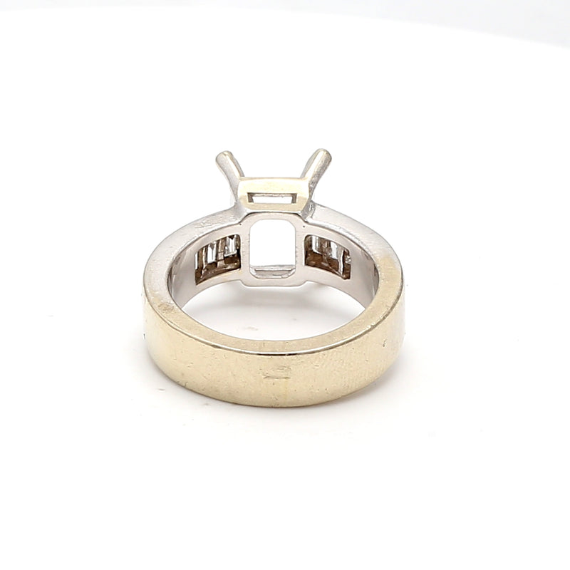 0.40 Carat Baguette Shape F VS1 Diamond 14 Karat White Gold Semi Mount Ring