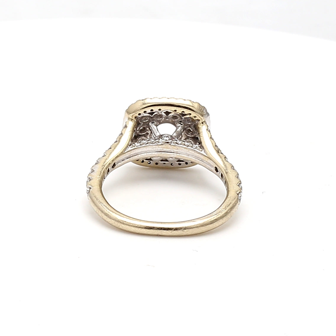 0.78 Carat Round Brilliant F SI1 Diamond 14 Karat White Gold Semi Mount Ring