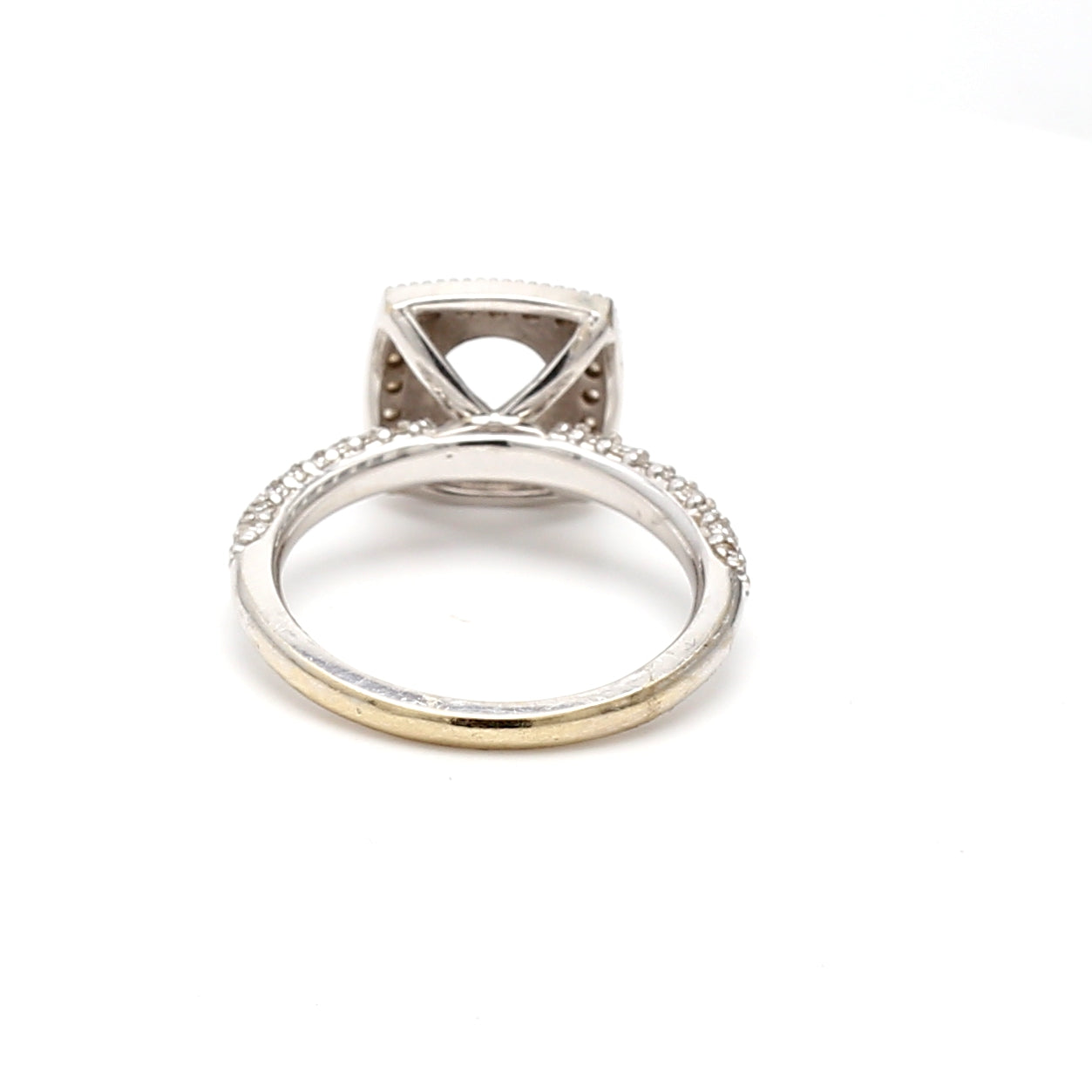 0.34 Carat Round Brilliant F SI1 Diamond 18 Karat White Gold Semi Mount Ring