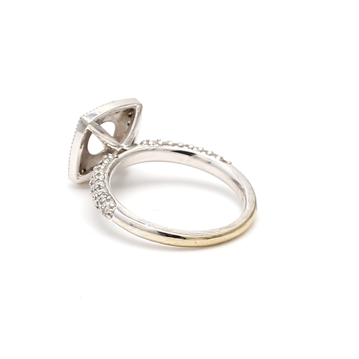 0.34 Carat Round Brilliant F SI1 Diamond 18 Karat White Gold Semi Mount Ring