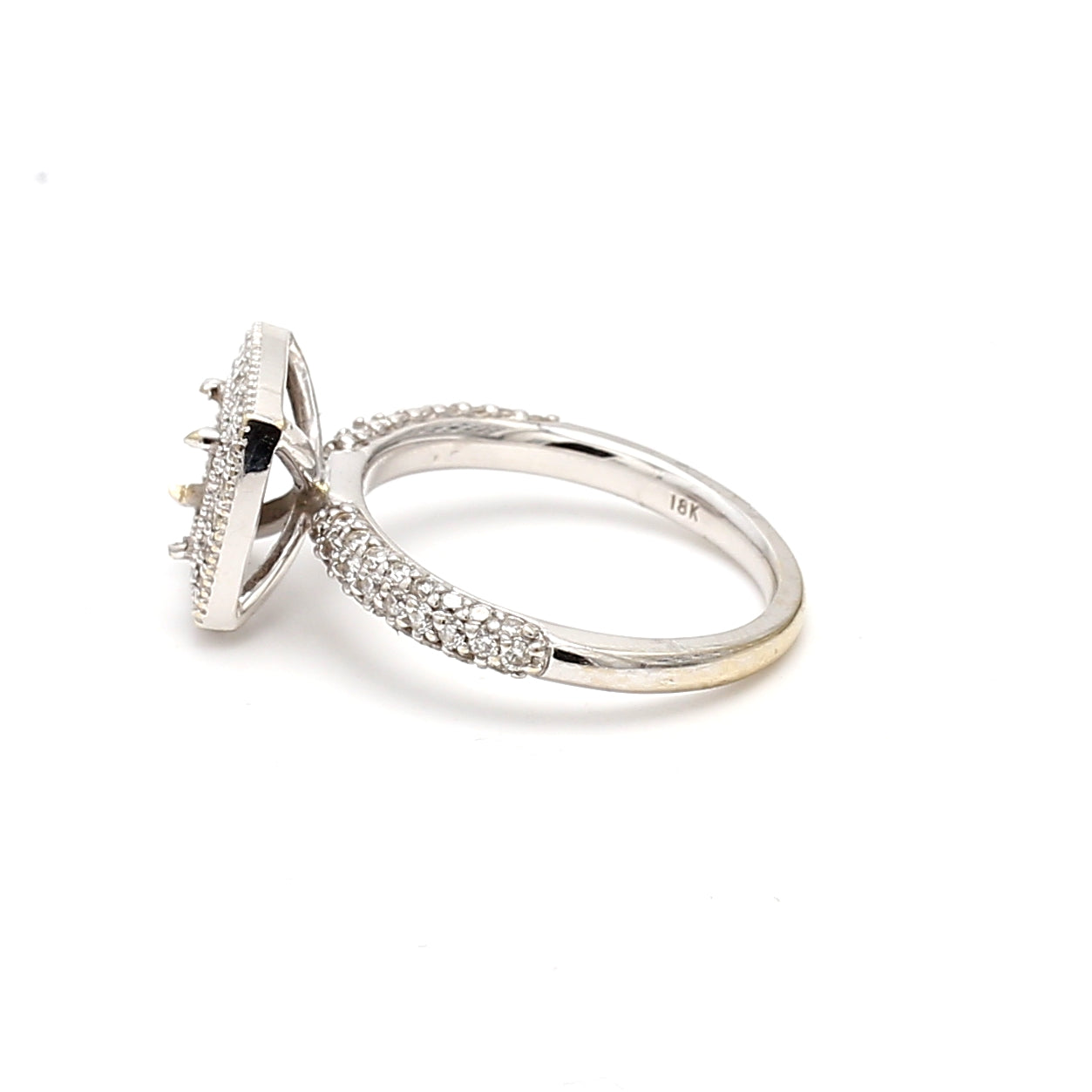 0.34 Carat Round Brilliant F SI1 Diamond 18 Karat White Gold Semi Mount Ring
