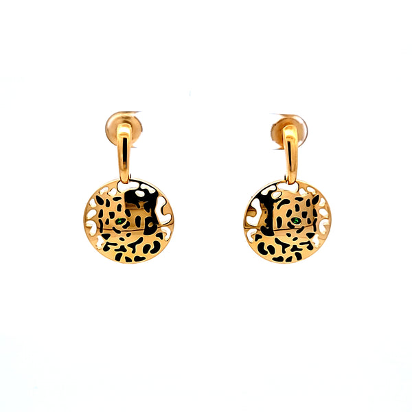 Cartier Panther DE 18 Karat Yellow Gold Dangling Earrings