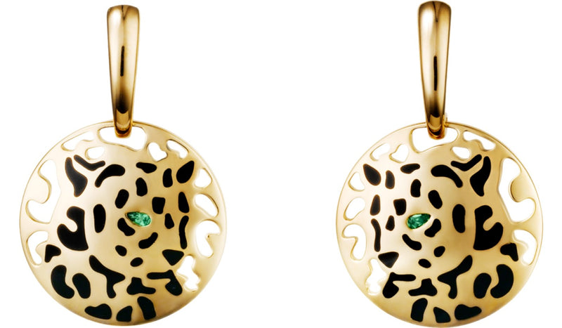 Cartier Panther DE 18 Karat Yellow Gold Dangling Earrings