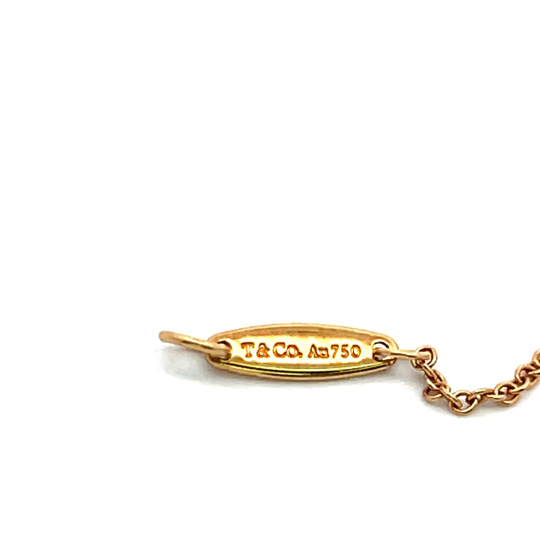 Tiffany & Co 18K Yellow Gold Chain Bracelet with 0.08 Carat Round Diamond