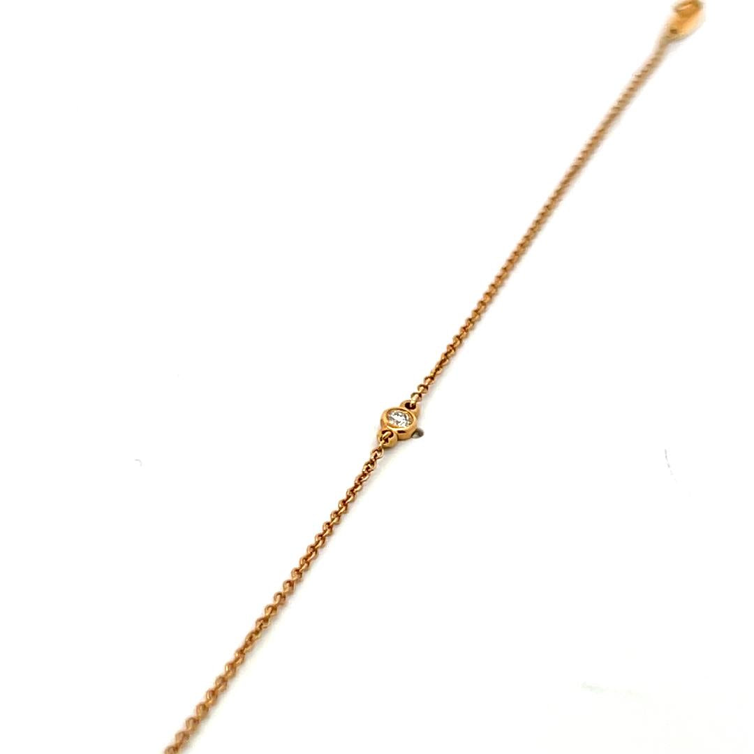 Tiffany & Co 18K Yellow Gold Chain Bracelet with 0.08 Carat Round Diamond
