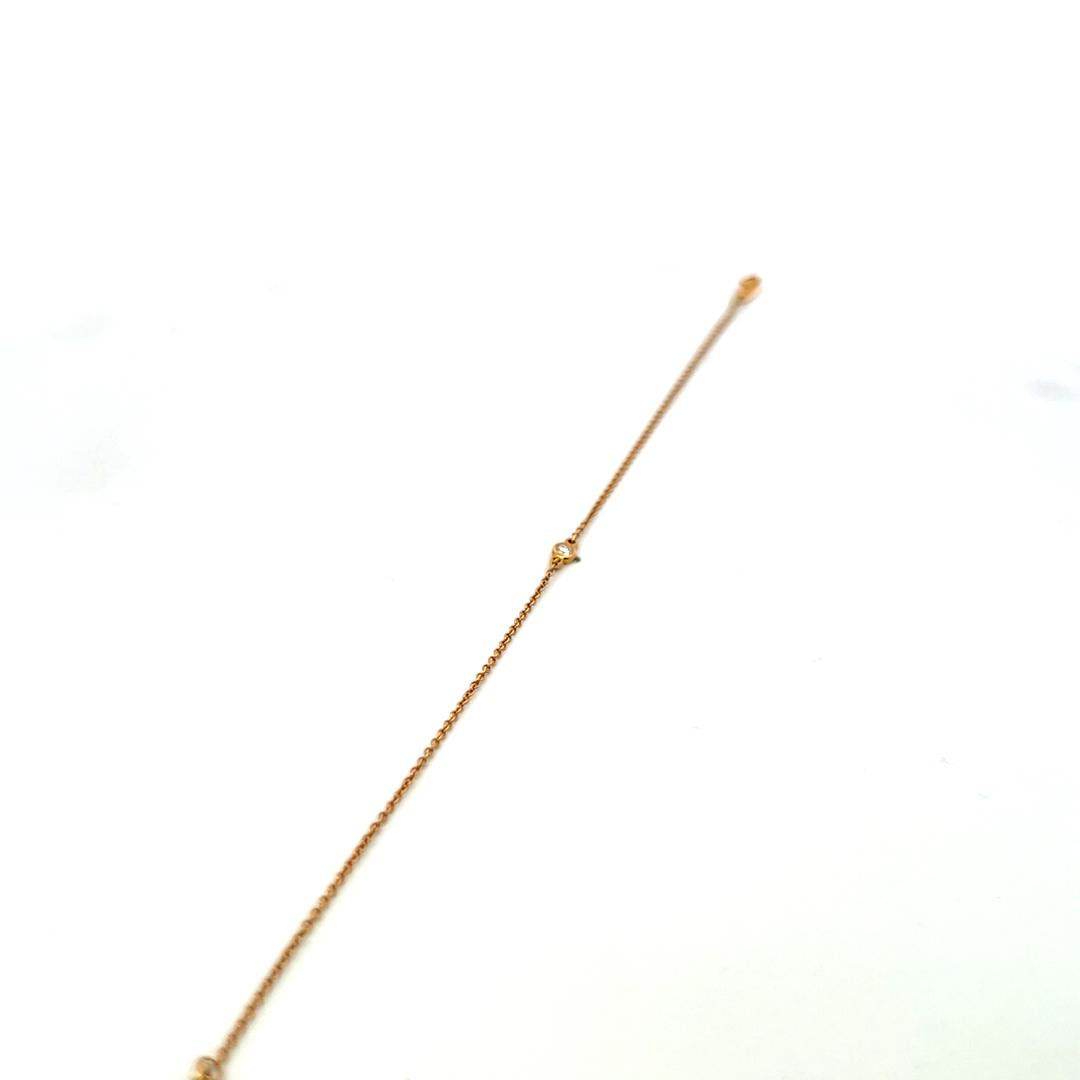 Tiffany & Co 18K Yellow Gold Chain Bracelet with 0.08 Carat Round Diamond