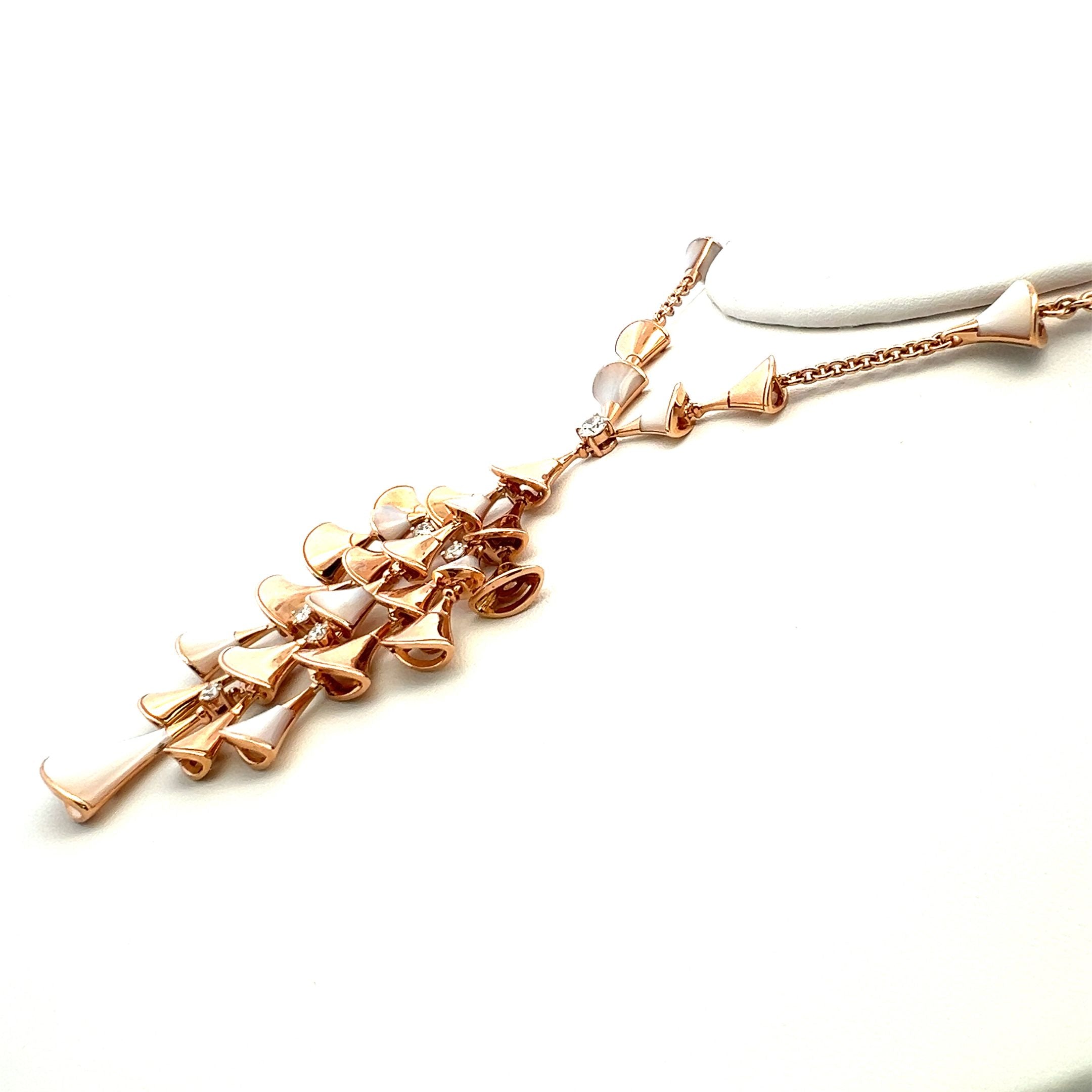 Bvlgari 0.75 Carat Round Brilliant F VS1 Diamond 18 Karat Rose Gold Pendant Necklace