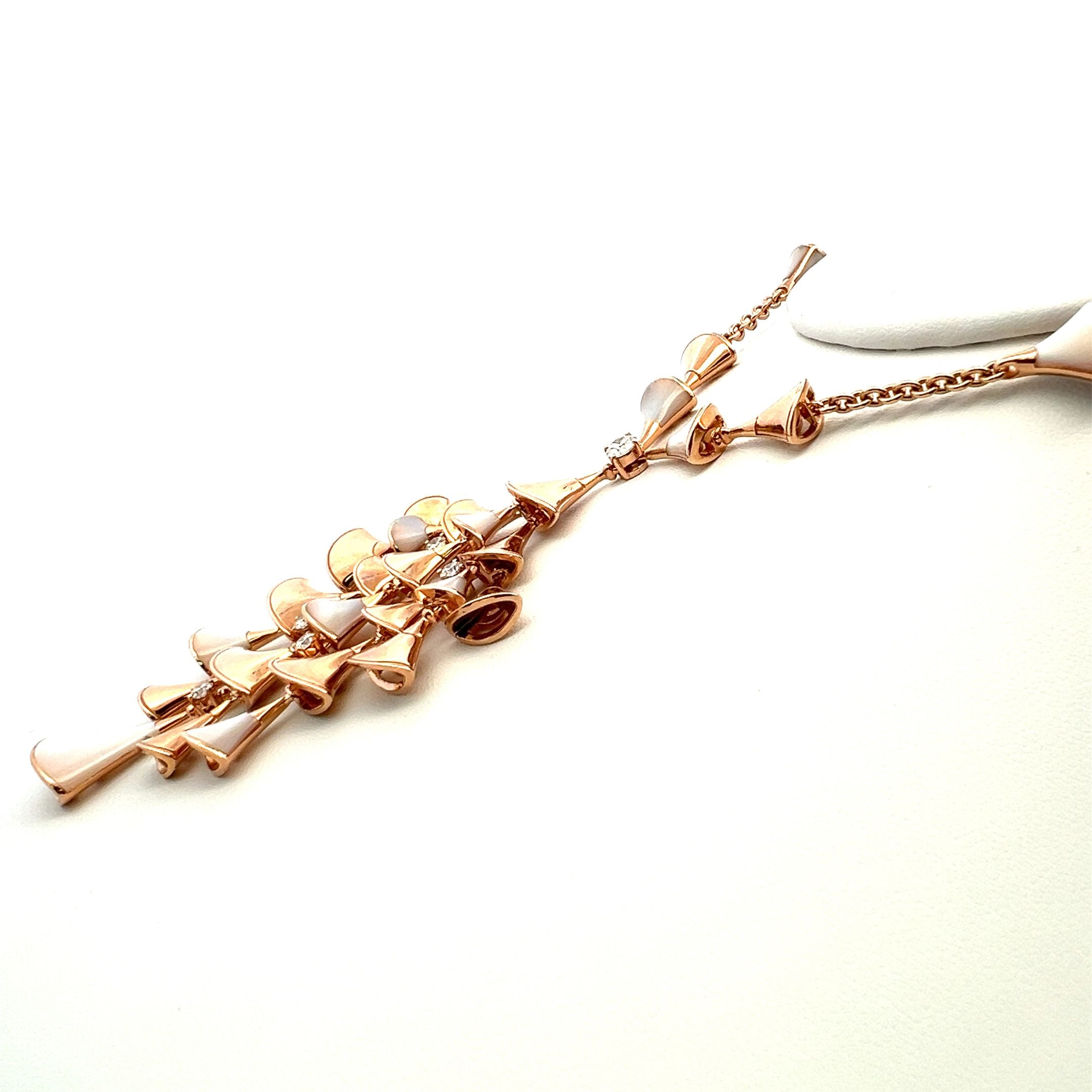 Bvlgari 0.75 Carat Round Brilliant F VS1 Diamond 18 Karat Rose Gold Pendant Necklace