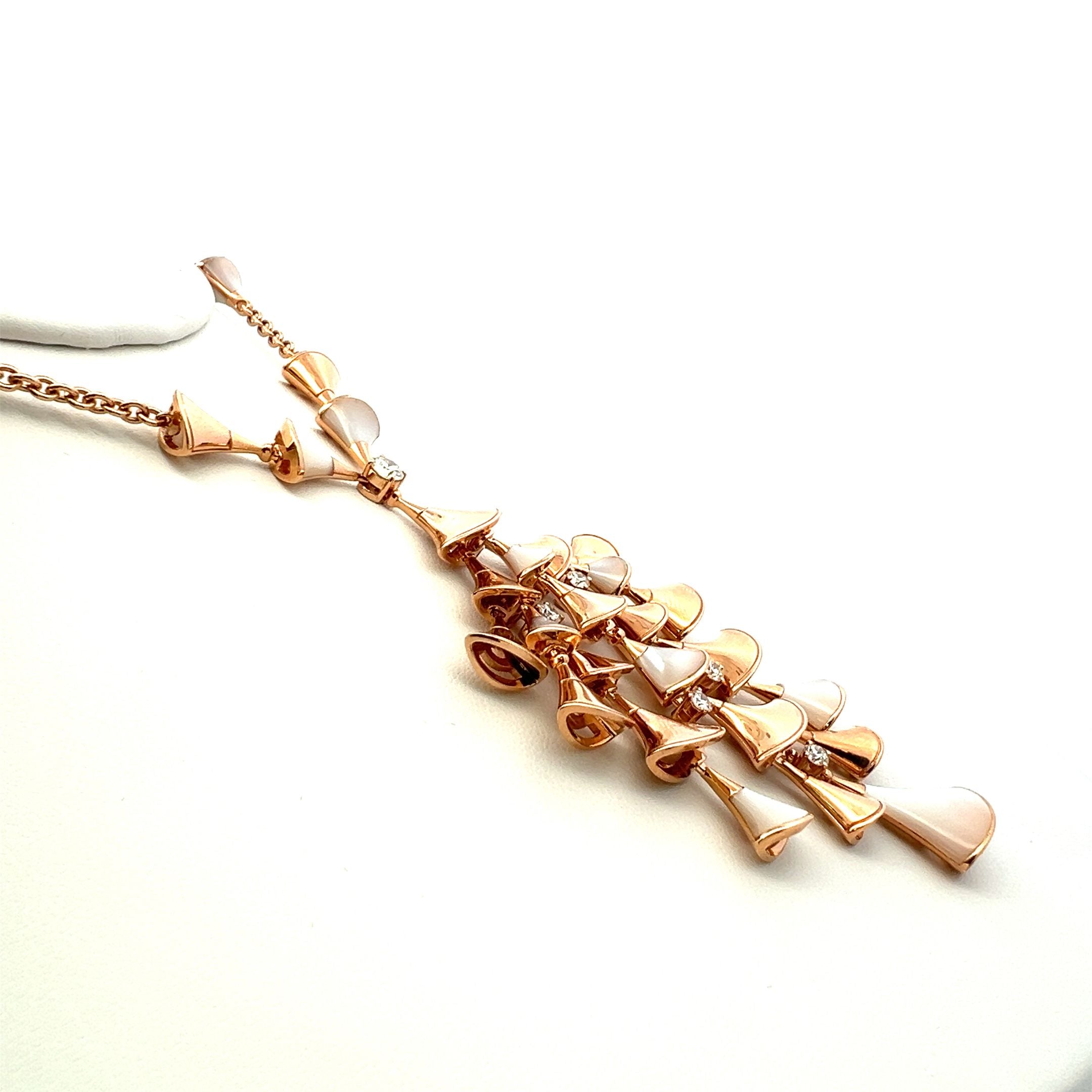 Bvlgari 0.75 Carat Round Brilliant F VS1 Diamond 18 Karat Rose Gold Pendant Necklace