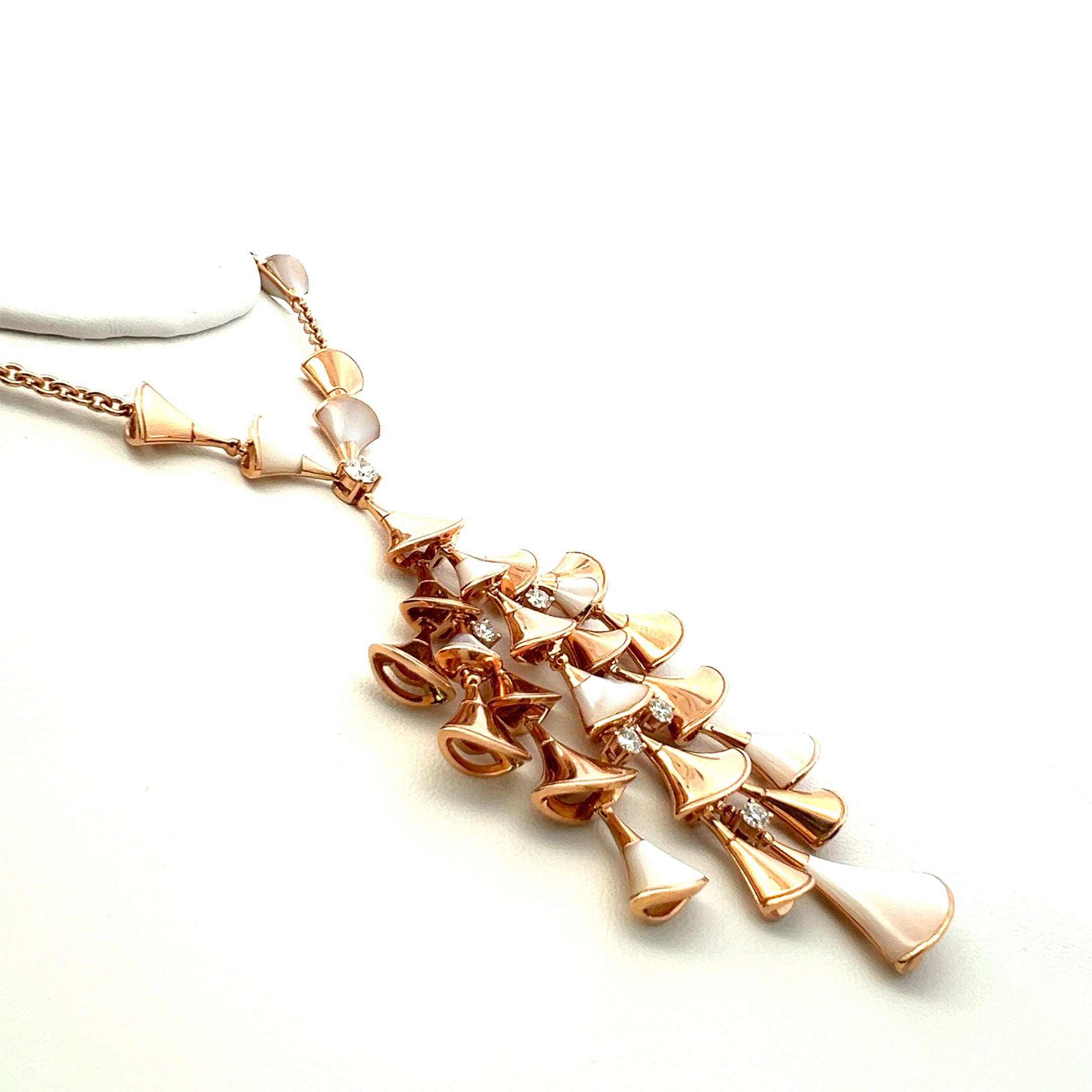 Bvlgari 0.75 Carat Round Brilliant F VS1 Diamond 18 Karat Rose Gold Pendant Necklace