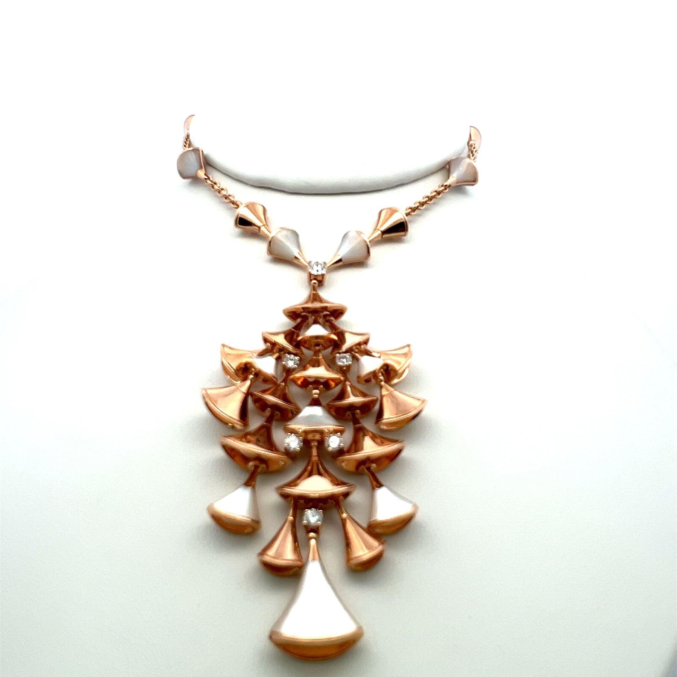 Bvlgari 0.75 Carat Round Brilliant F VS1 Diamond 18 Karat Rose Gold Pendant Necklace