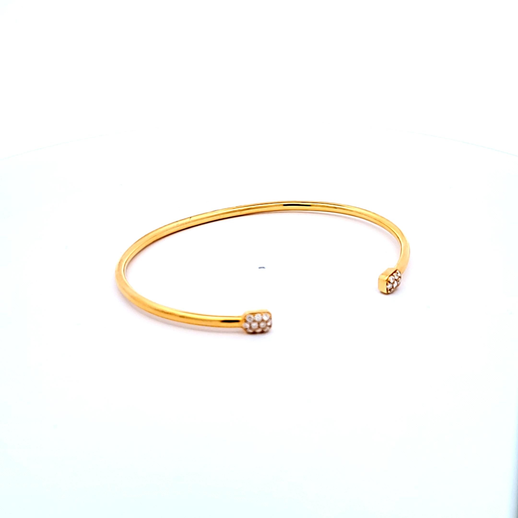 0.26ct Diamond Open Bangle Bracelet in 18K Yellow Gold (F/VS1 Vintage)