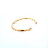 0.26 Carat Round Brilliant F VS1 Diamond 18 Karat Yellow Gold Bangle Bracelet