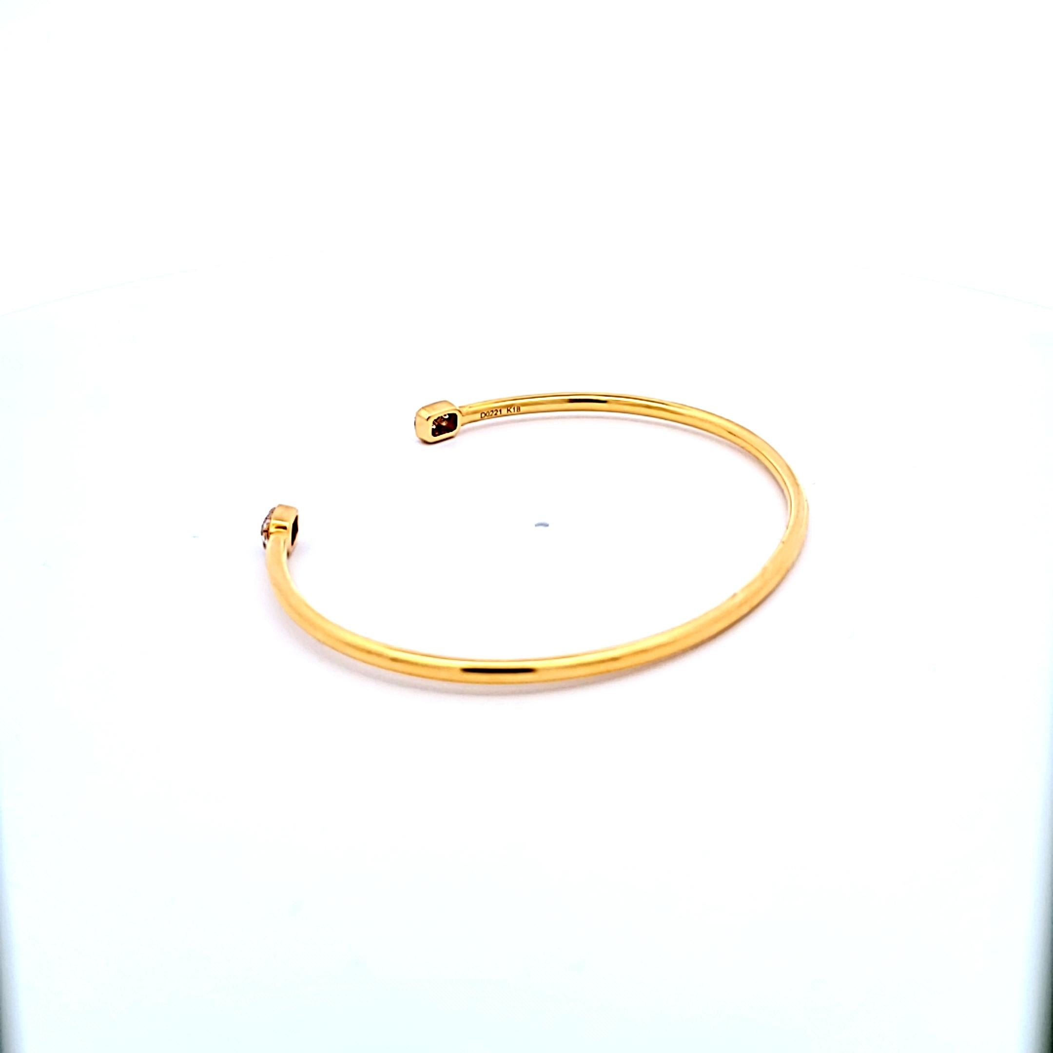 0.26ct Diamond Open Bangle Bracelet in 18K Yellow Gold (F/VS1 Vintage)