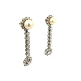 7.00 Carat Round Brilliant G VS1 Diamond 14 Karat White Gold Dangling Earring
