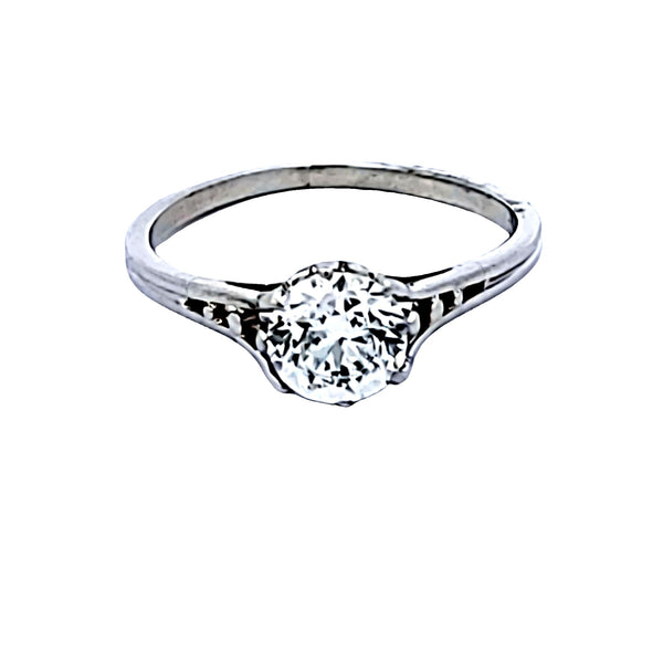 Tiffany & Co 0.96 Carat Round Brilliant H VVS2 Diamond Platinum Engagement Ring