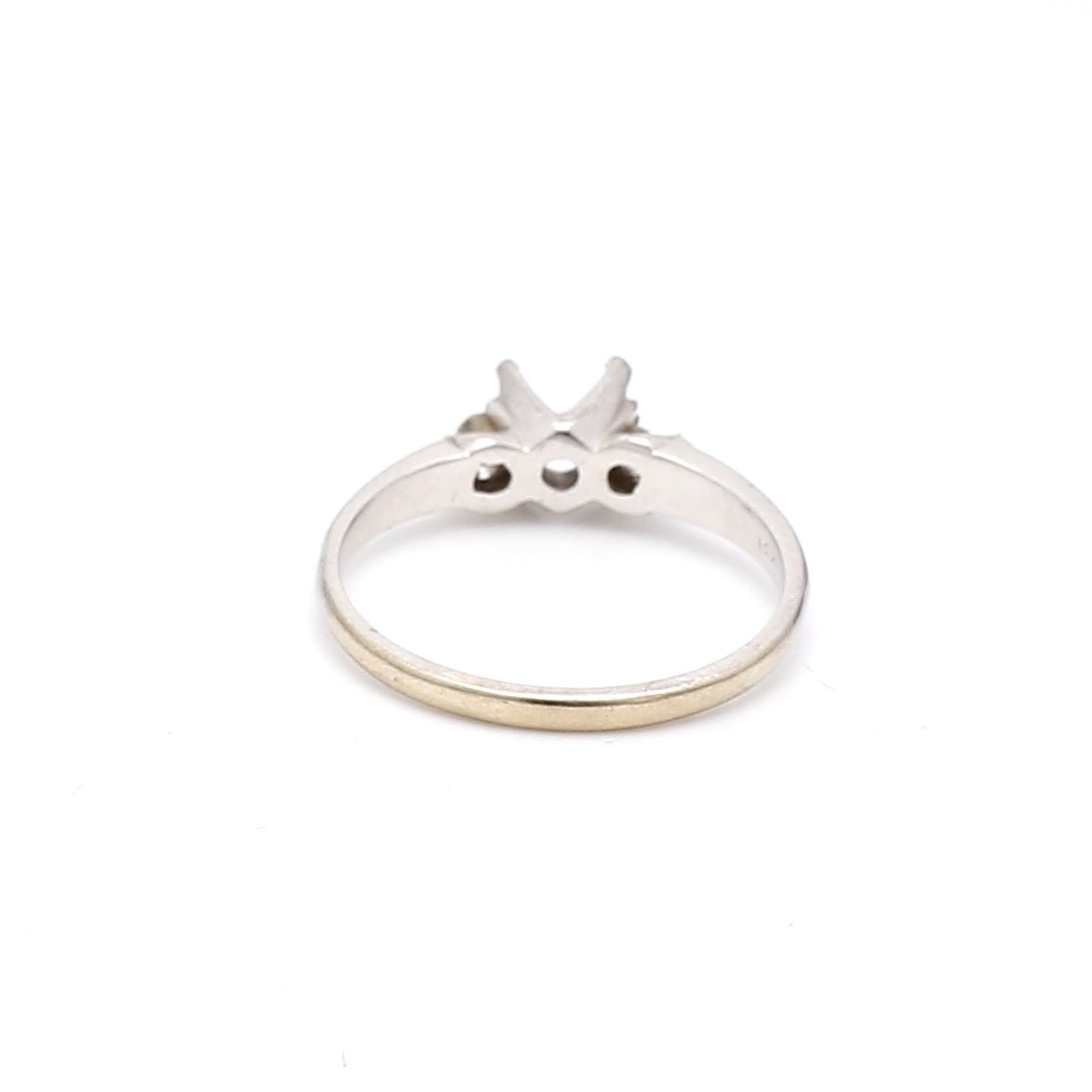 0.08 Carat Round Brilliant H SI1 Diamond 18 Karat White Gold Semi Mount Ring