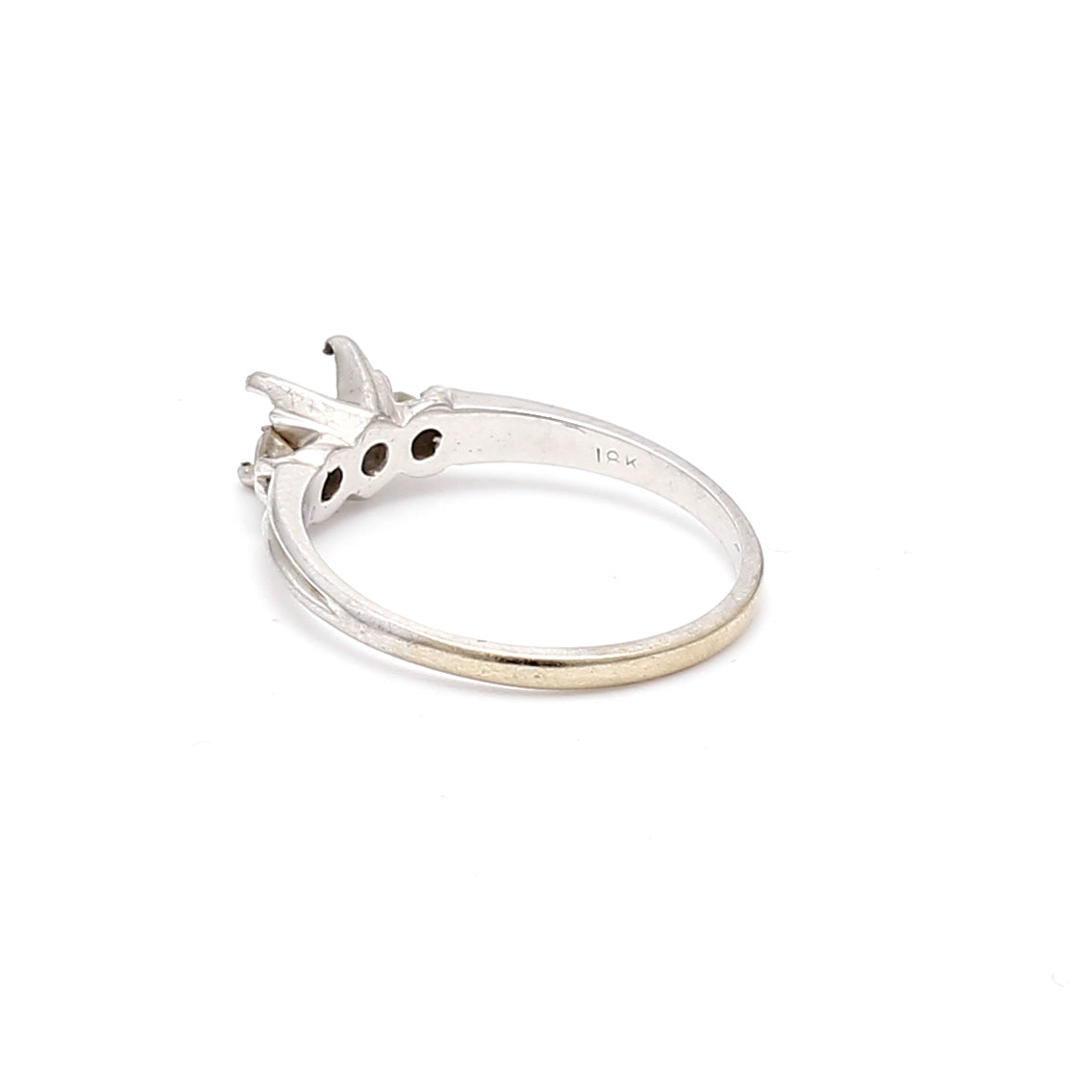 0.08 Carat Round Brilliant H SI1 Diamond 18 Karat White Gold Semi Mount Ring