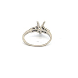 0.18 Carat Baguette Shape Diamond 14 Karat White Gold Semi Mount Ring