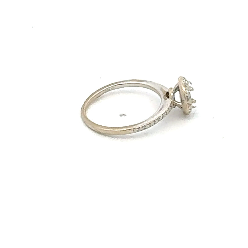 0.10 Carat Round Brilliant Diamond 14 Karat White Gold Semi Mount Ring