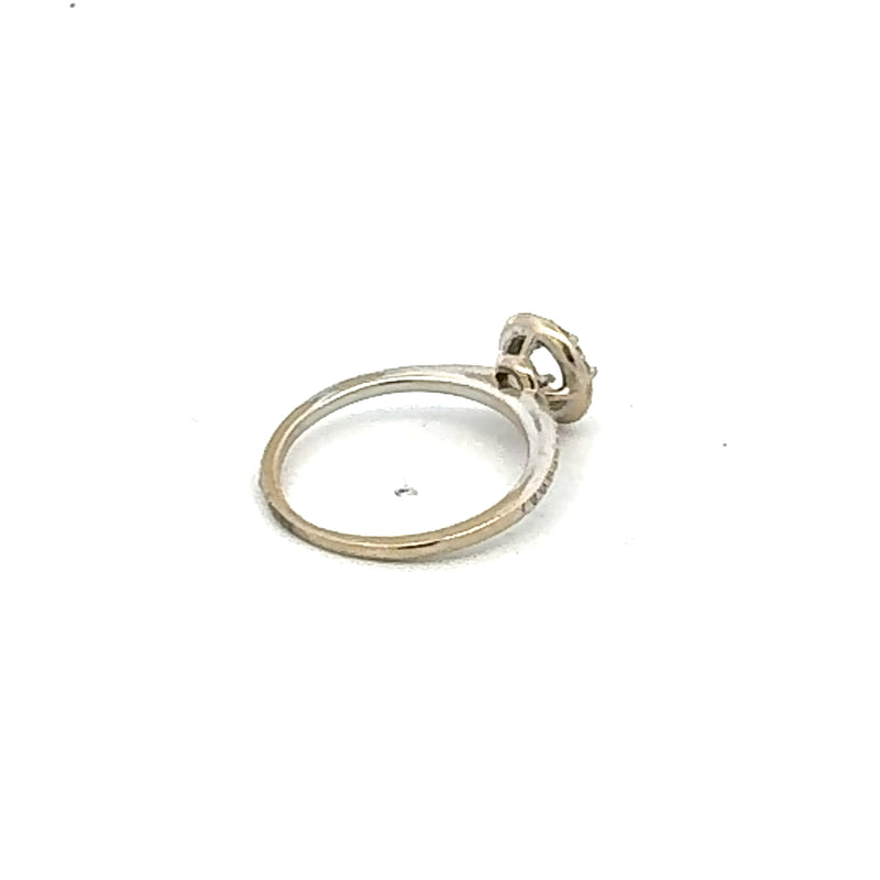 0.10 Carat Round Brilliant Diamond 14 Karat White Gold Semi Mount Ring