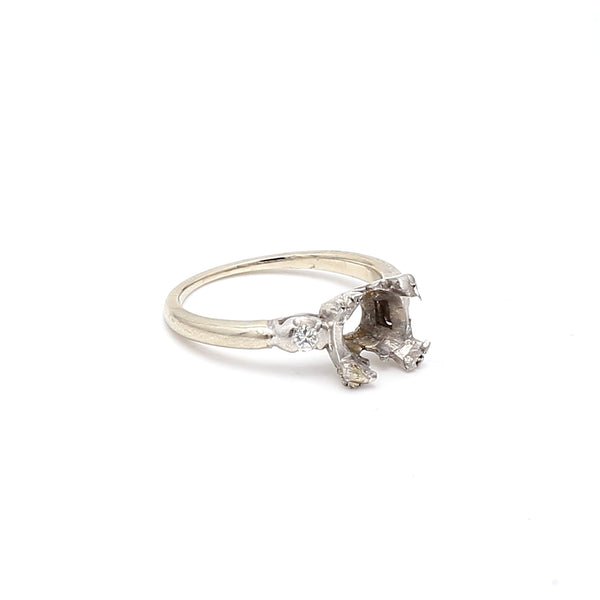 White Gold Semi Mount Ring