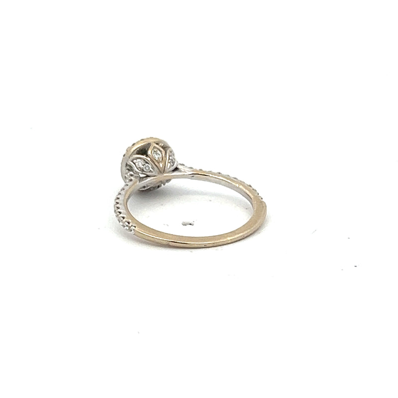 0.19 Carat Round Brilliant Diamond 14 Karat White Gold Semi Mount Ring