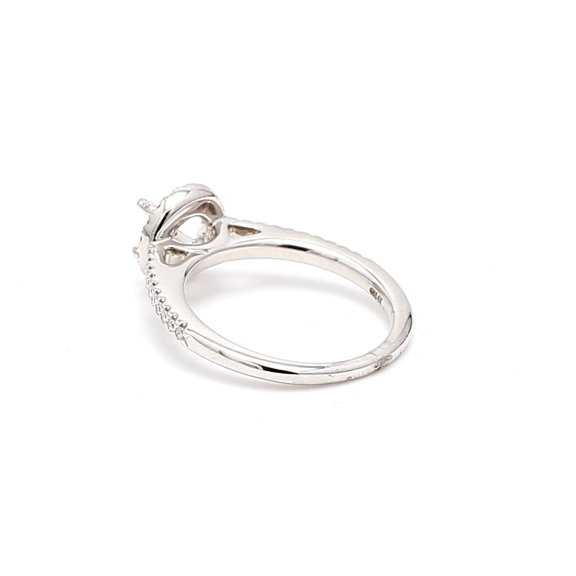 0.15 Carat Round Brilliant G VS1 Diamond 14 Karat White Gold Semi Mount Ring
