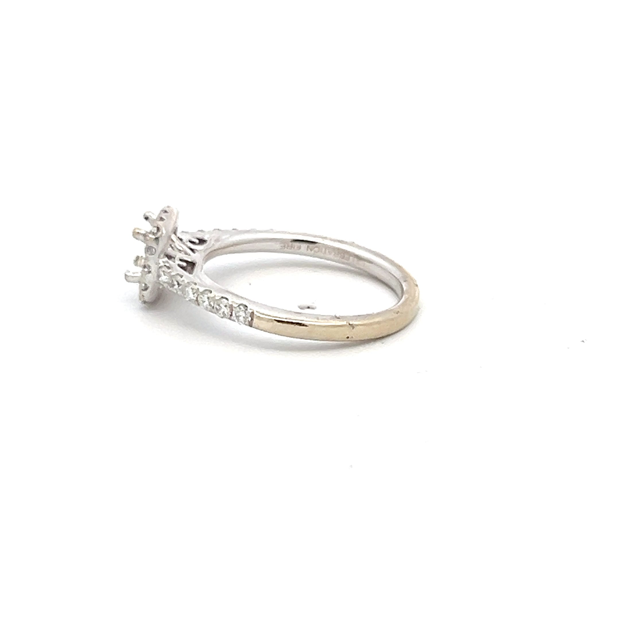 0.20 Carat Round Brilliant Diamond 14 Karat White Gold Semi Mount Ring