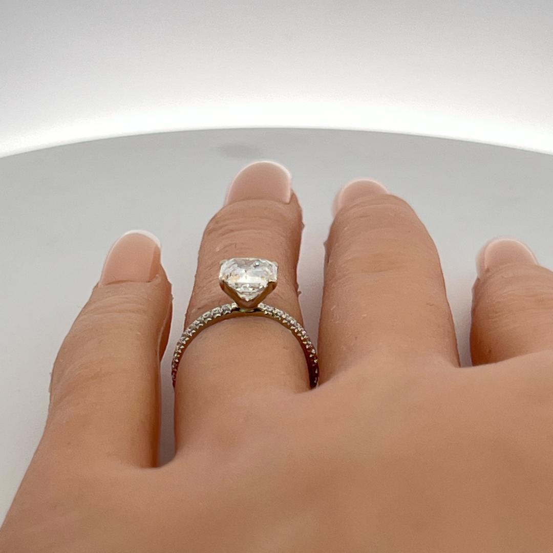 14K White Gold Engagement Ring with 2.08ct Lab-Grown and 0.1ct Natural Diamonds