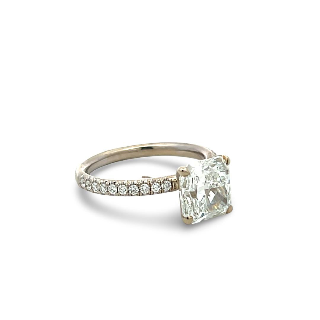 14K White Gold Engagement Ring with 2.08ct Lab-Grown and 0.1ct Natural Diamonds