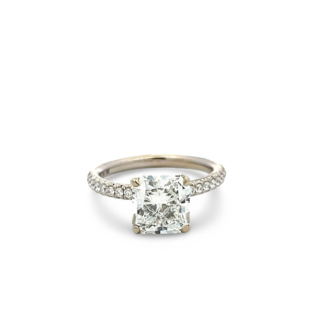 14K White Gold Engagement Ring with 2.08ct Lab-Grown and 0.1ct Natural Diamonds