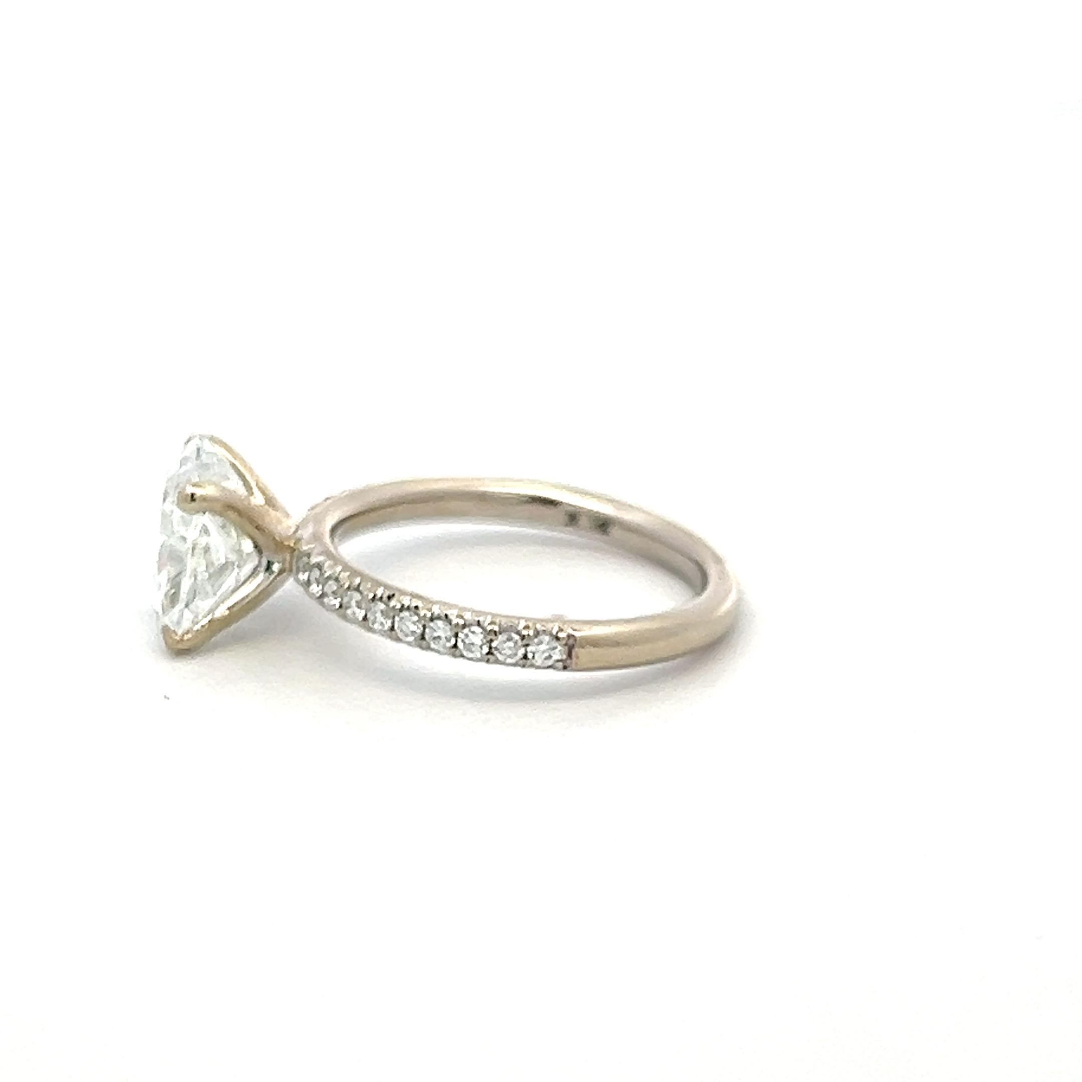 14K White Gold Engagement Ring with 2.08ct Lab-Grown and 0.1ct Natural Diamonds