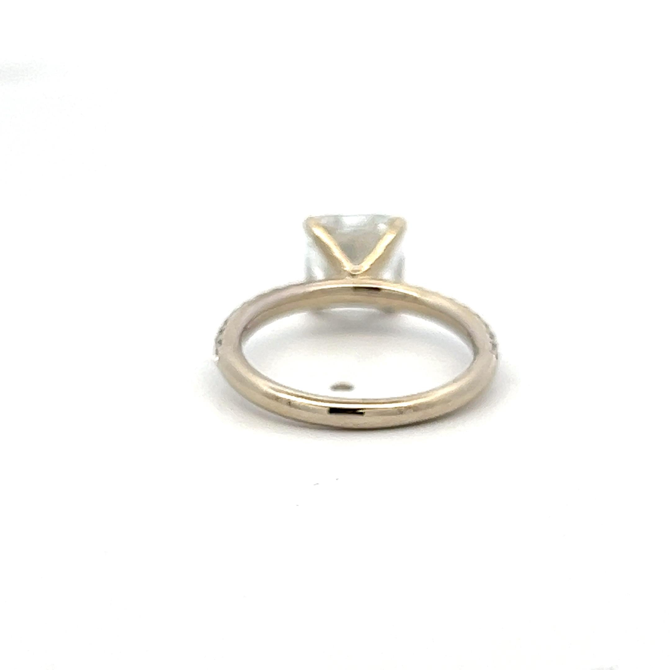14K White Gold Engagement Ring with 2.08ct Lab-Grown and 0.1ct Natural Diamonds