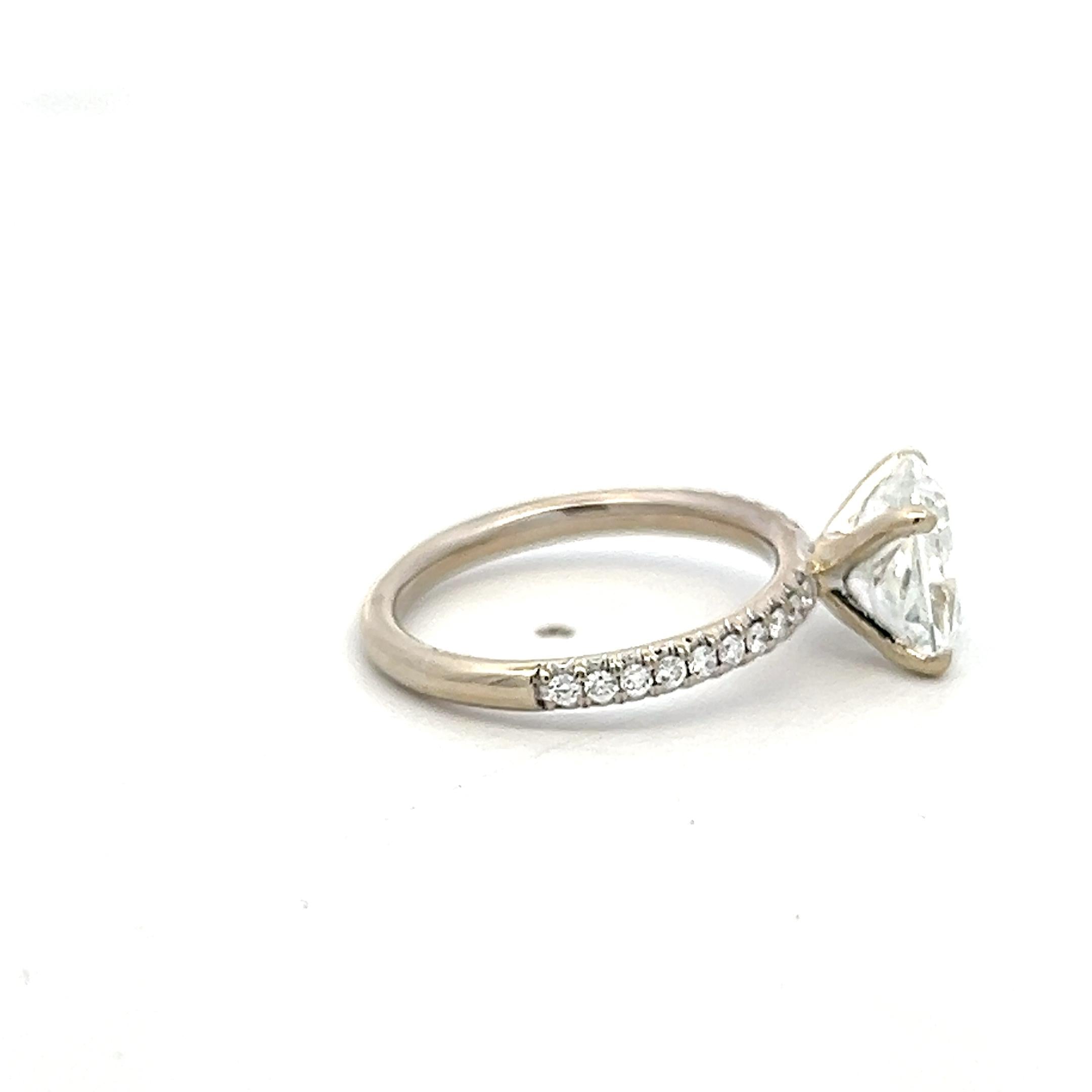 14K White Gold Engagement Ring with 2.08ct Lab-Grown and 0.1ct Natural Diamonds