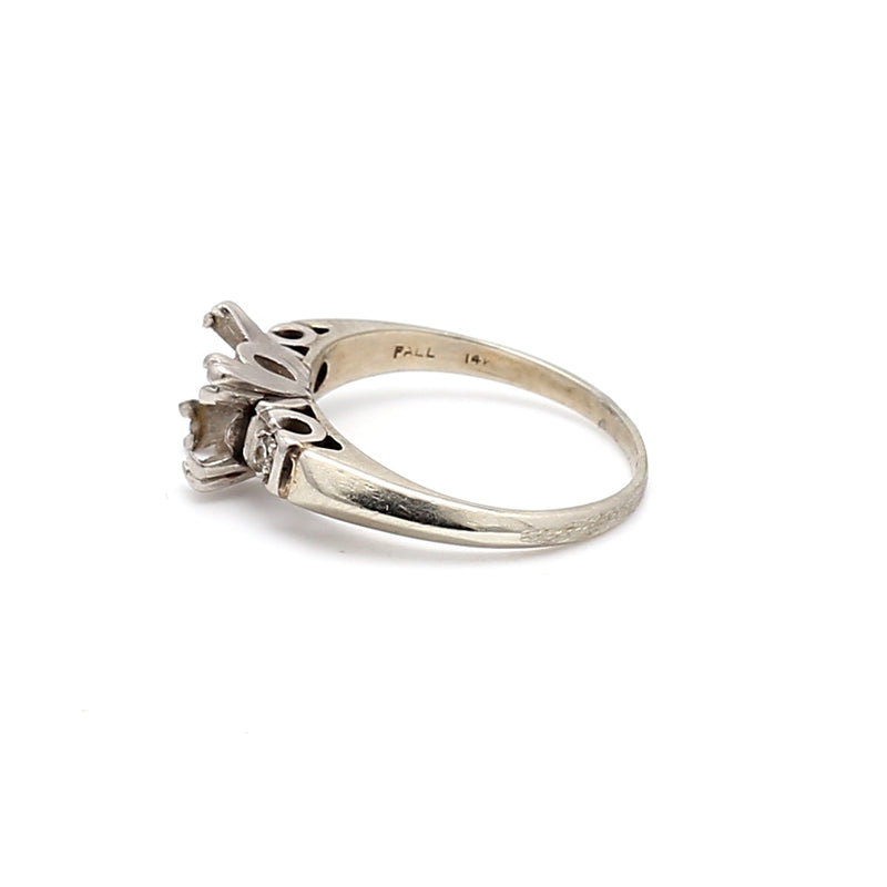 White Gold Semi Mount Ring