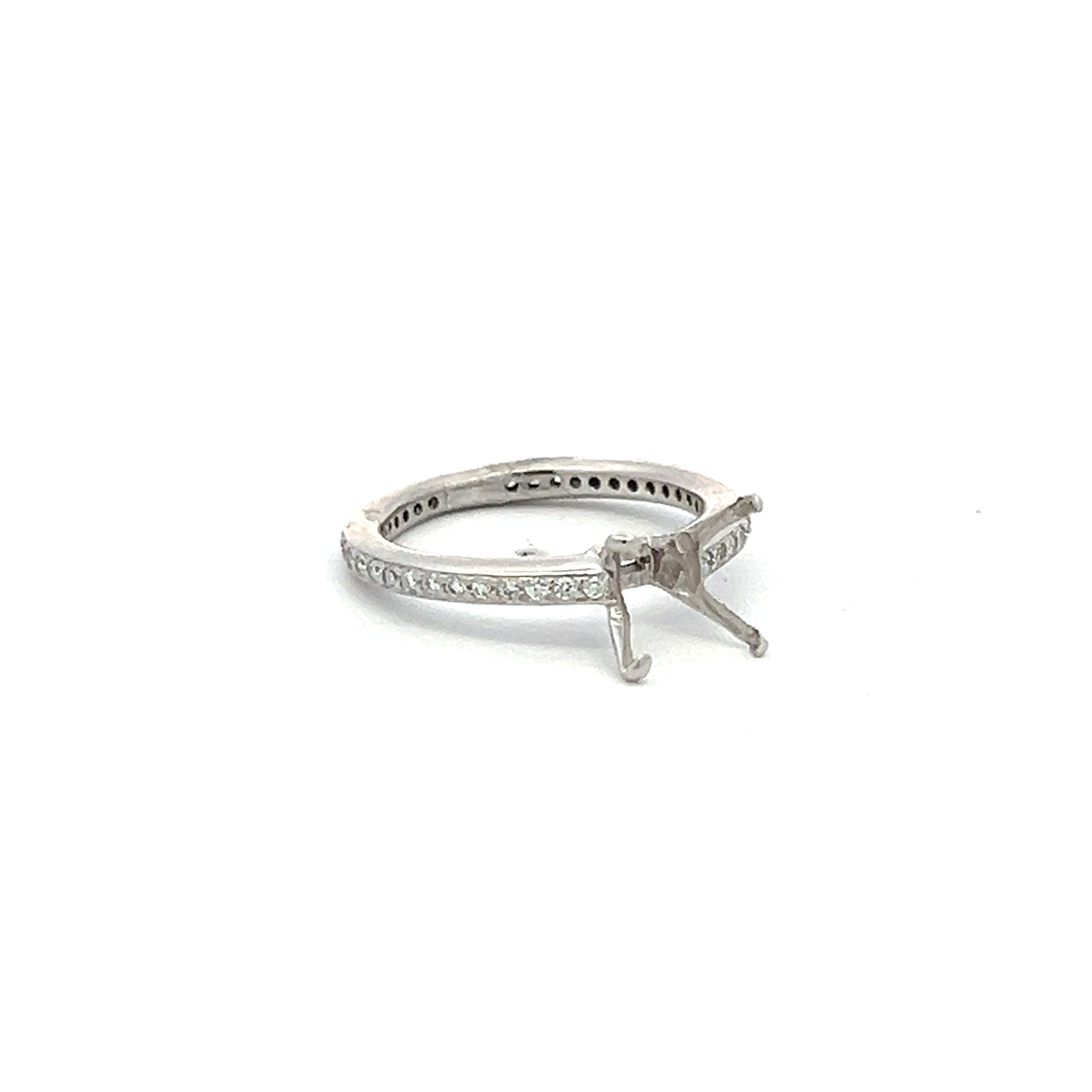 Carat Round Brilliant Diamond Platinum Semi Mount Ring