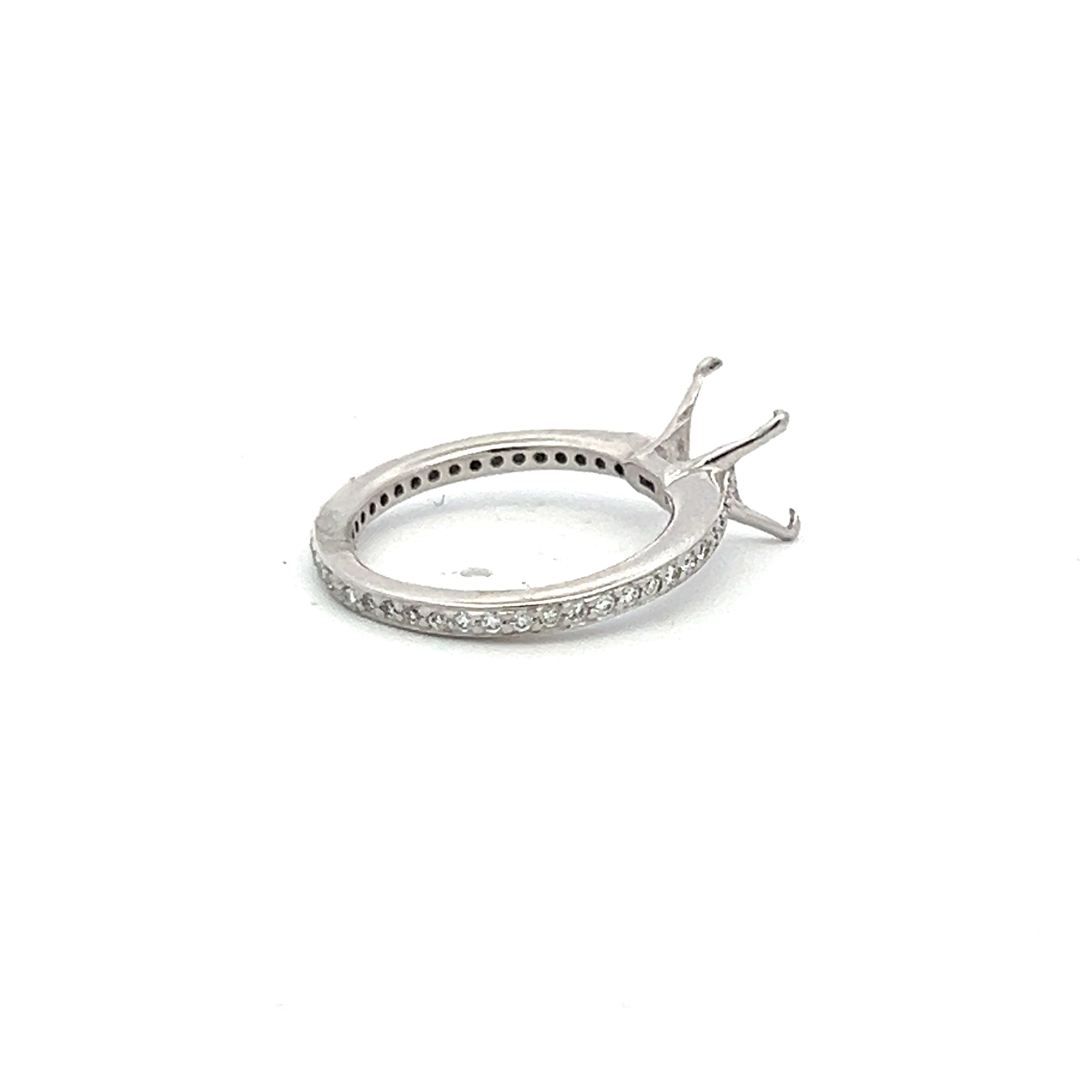Carat Round Brilliant Diamond Platinum Semi Mount Ring