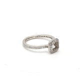 0.13 Carat Round Brilliant Diamond Platinum Semi Mount Ring